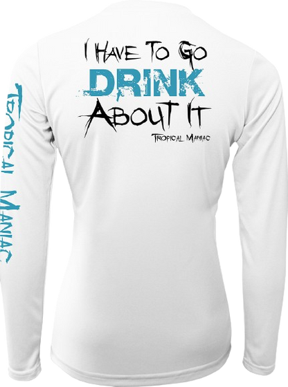 Ladies Tropical Maniac "Drink About It" Long Sleeve Performance V-Neck