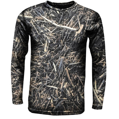 Driftwood Camo Long Sleeve Performance Crew Neck